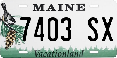 ME license plate 7403SX
