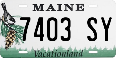 ME license plate 7403SY