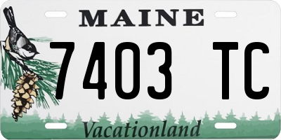ME license plate 7403TC