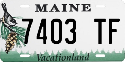 ME license plate 7403TF