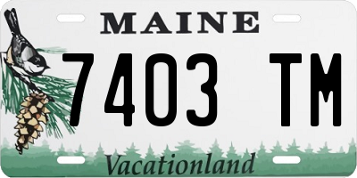 ME license plate 7403TM