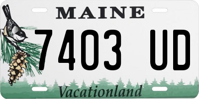 ME license plate 7403UD