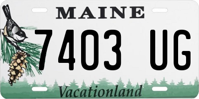 ME license plate 7403UG