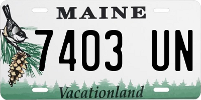 ME license plate 7403UN