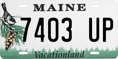 ME license plate 7403UP