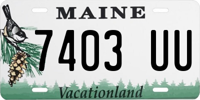 ME license plate 7403UU