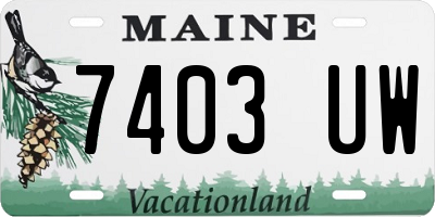 ME license plate 7403UW