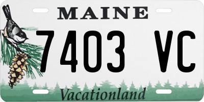 ME license plate 7403VC