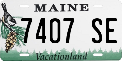 ME license plate 7407SE