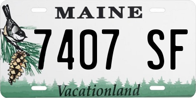 ME license plate 7407SF