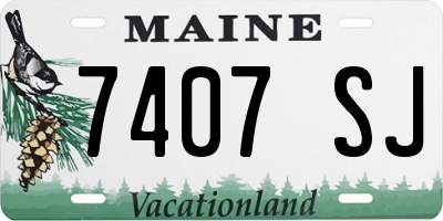 ME license plate 7407SJ