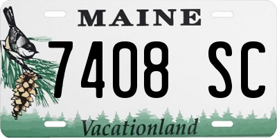 ME license plate 7408SC