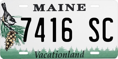 ME license plate 7416SC