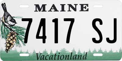 ME license plate 7417SJ