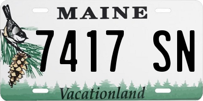 ME license plate 7417SN