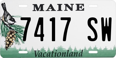 ME license plate 7417SW