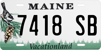 ME license plate 7418SB