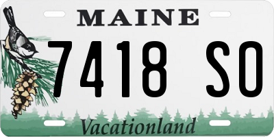 ME license plate 7418SO