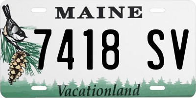 ME license plate 7418SV