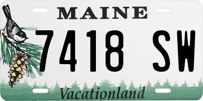 ME license plate 7418SW