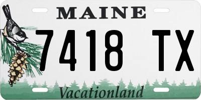 ME license plate 7418TX