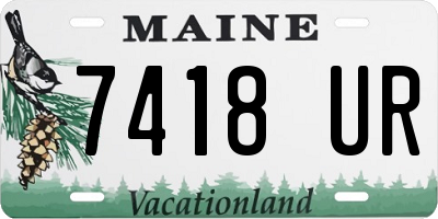 ME license plate 7418UR