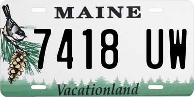 ME license plate 7418UW