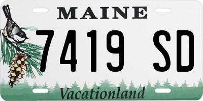 ME license plate 7419SD