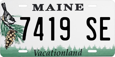 ME license plate 7419SE