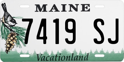 ME license plate 7419SJ