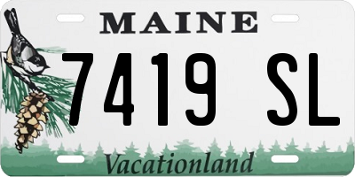 ME license plate 7419SL