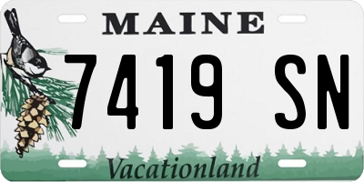 ME license plate 7419SN