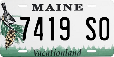 ME license plate 7419SO
