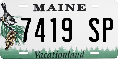 ME license plate 7419SP