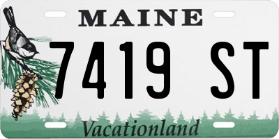 ME license plate 7419ST