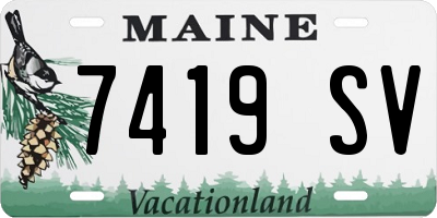 ME license plate 7419SV