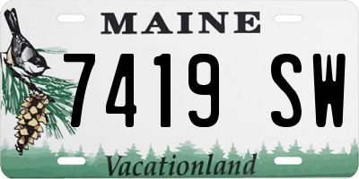 ME license plate 7419SW