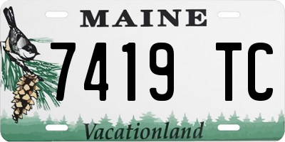 ME license plate 7419TC