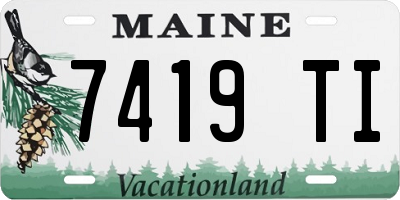 ME license plate 7419TI