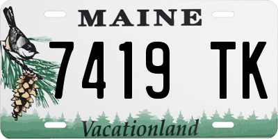 ME license plate 7419TK