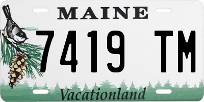 ME license plate 7419TM