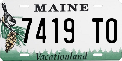 ME license plate 7419TO