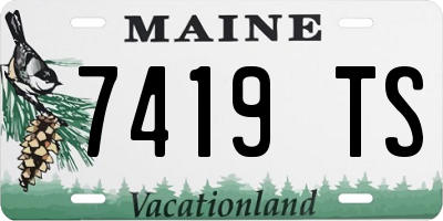 ME license plate 7419TS