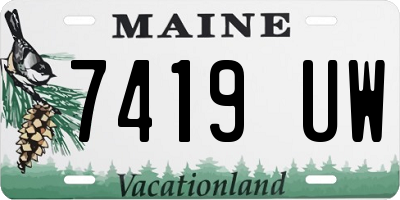 ME license plate 7419UW