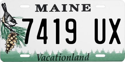 ME license plate 7419UX