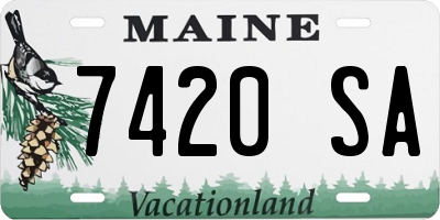 ME license plate 7420SA