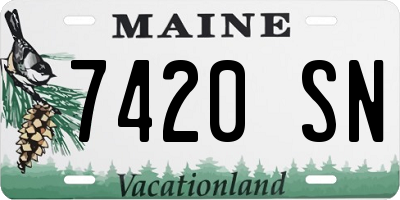 ME license plate 7420SN
