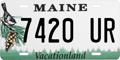 ME license plate 7420UR