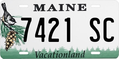 ME license plate 7421SC