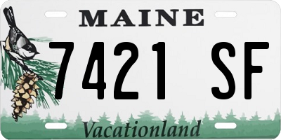 ME license plate 7421SF